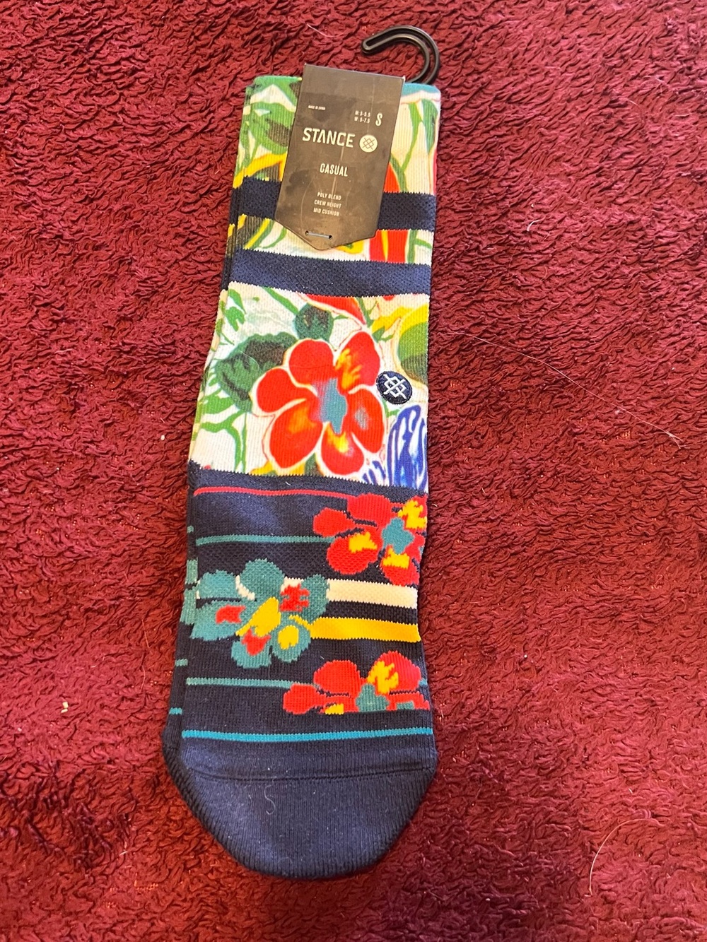 Stance Women’s Floral Pattern Crew Socks - Navy Multi